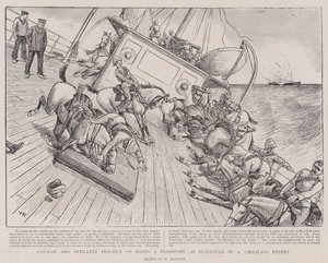 Cavalry and Artillery Practice on Board a Transport, as Suggested by a Military Expert